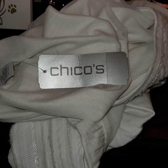 NWT Chico's White Bubble Tank Top w/ sequins Size 3 - Picture 11 of 12